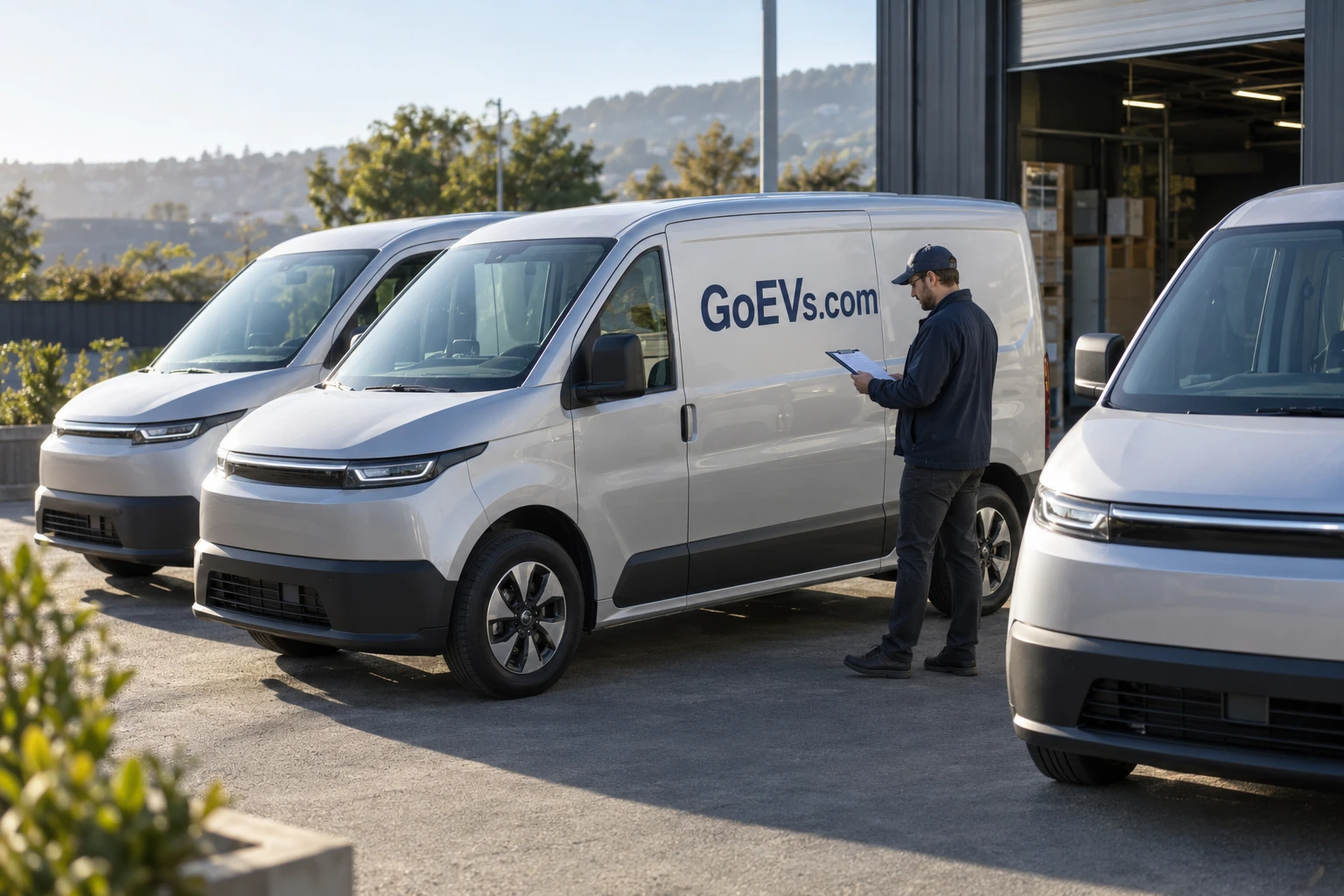 A GoEVs.com fleet planning folder and electric service vehicles